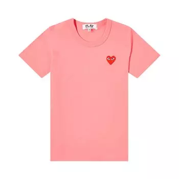 Футболка с логотипом Comme des Garons PLAY Basic, цвет Розовый