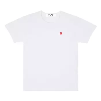 Футболка с логотипом Comme des Garons PLAY Heart, цвет Белый