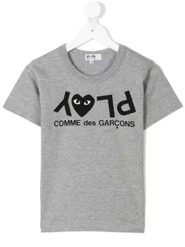 Футболка с логотипом Comme Des Garons Play Kids, серый
