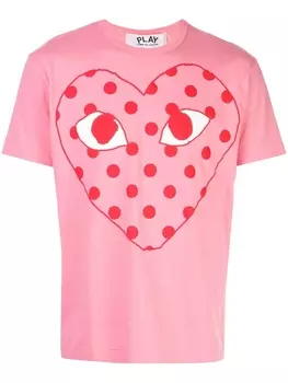 Футболка с логотипом Comme Des Garons Play, розовый