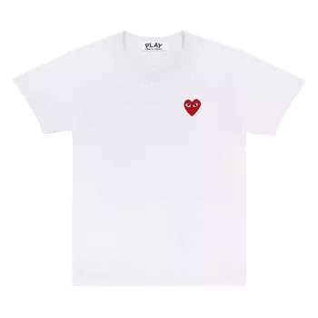 Футболка с логотипом Comme des Garons PLAY Heart, цвет Белый