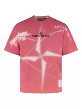 Футболка с логотипом Compass Stone Island, розовый