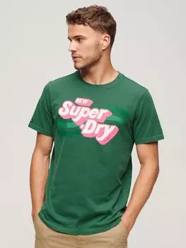 Футболка с логотипом Cooper в стиле ретро 70-х годов Superdry, сосновый зеленый