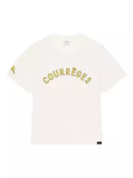 Футболка с логотипом Courrges, нейтральный