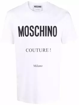 Футболка с логотипом Couture Moschino, белый