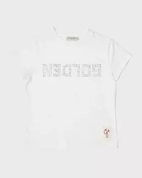 Футболка с логотипом Crystalized для девочек, размер 4–10 Golden Goose, цвет Optic White