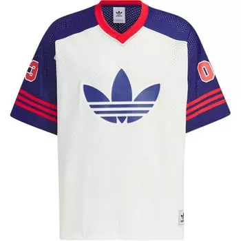 Футболка с логотипом, цвет белый, синий Adidas Originals, синий/белый