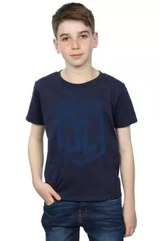 Футболка с логотипом цвета индиго «Лига справедливости» DC Comics, темно-синий