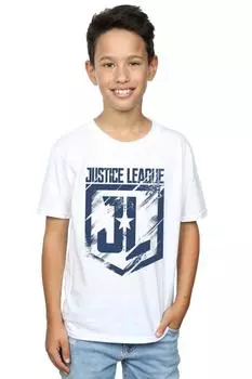 Футболка с логотипом цвета индиго «Лига справедливости» DC Comics, белый