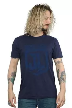 Футболка с логотипом цвета индиго «Лига справедливости» DC Comics, темно-синий