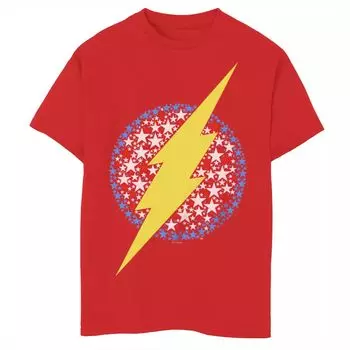 Футболка с логотипом DC Comics The Flash Patriotic Stars для мальчиков 8–20 лет Licensed Character