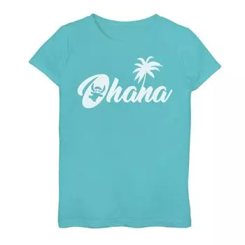 Футболка с логотипом Disney's Lilo & Stitch для девочек 7–16 лет Ohana Palm Tree Licensed Character