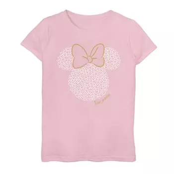 Футболка с логотипом Disney's Minnie Mouse Girls Little Hearts и Bow Licensed Character, розовый