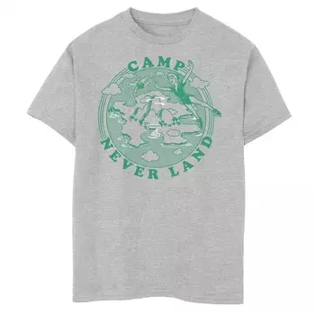 Футболка с логотипом Disney's Peter Pan для мальчиков 8–20 лет Camp Never Land Flying, цвет Athletic Heather
