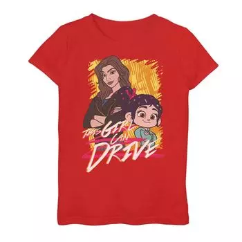 Футболка с логотипом Disney's Wreck It Ralph 2 для девочек 7–16 лет «Девочка умеет водить машину» Disney