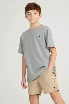 Футболка с логотипом для мальчиков Polo Ralph Lauren, серый