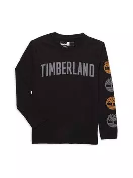 Футболка с логотипом для мальчиков Timberland, черный