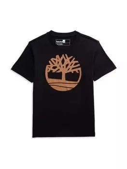 Футболка с логотипом для мальчиков Timberland, черный