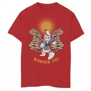 Футболка с логотипом «Дональд Дак» и «Дональд Дак» для мальчиков 8–20 лет от Disney's «Микки и друзья» Disney, красный