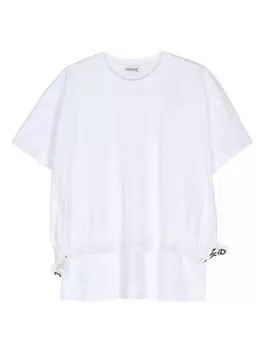 Футболка с логотипом DONDUP KIDS и завязками на шнурке, белый