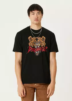 Футболка с логотипом Dsquared2, черный