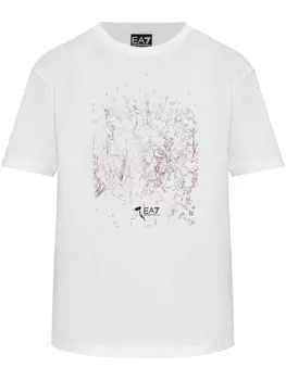 Футболка с логотипом Ea7 Emporio Armani, белый