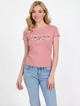 Футболка с логотипом Eco Carri Guess Factory, цвет vintage peony