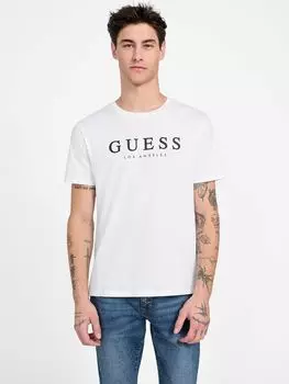Футболка с логотипом Eco Leo Guess Factory, цвет pure white