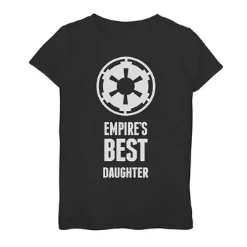 Футболка с логотипом Empire's Best Daughter Empire для девочек 7–16 лет Star Wars, черный