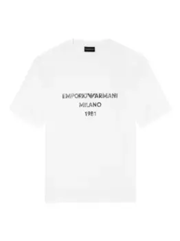 Футболка с логотипом EMPORIO ARMANI, белый