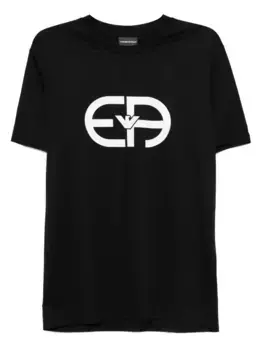 Футболка с логотипом EMPORIO ARMANI, черный