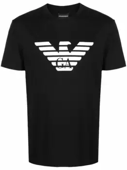 Футболка с логотипом EMPORIO ARMANI, черный