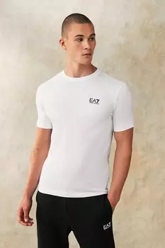 Футболка с логотипом Emporio armani core id из 100% хлопка Ea7, белый