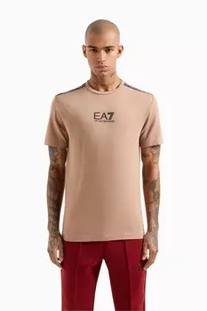 Футболка с логотипом Emporio armani Ea7, бежевый
