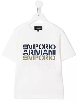 Футболка с логотипом Emporio Armani Kids, белый