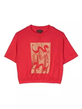 Футболка с логотипом Emporio Armani Kids, красный