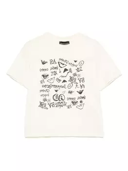 Футболка с логотипом Emporio Armani Kids, серый