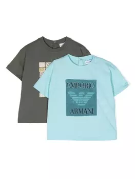 Футболка с логотипом Emporio Armani Kids, зеленый