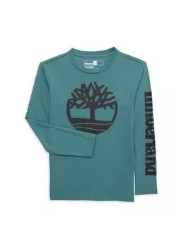 Футболка с логотипом Epsom для мальчиков Timberland, зеленый