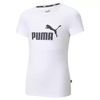 Футболка с логотипом ESS для девочек G Puma, белый
