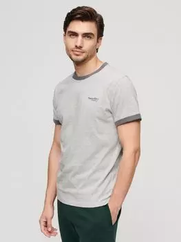 Футболка с логотипом Essential из органического хлопка Superdry, богатый уголь