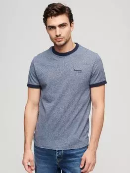 Футболка с логотипом Essential из органического хлопка Superdry, матовая темно-синяя крошка