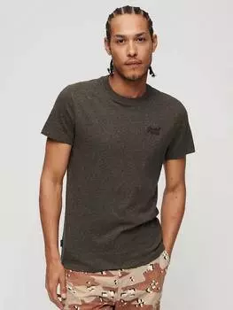Футболка с логотипом essential из органического хлопка Superdry, коричневый