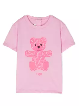 Футболка с логотипом Fendi Kids, розовый