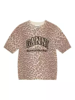 Футболка с логотипом GANNI, нейтральный