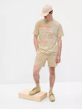 Футболка с логотипом Gap, бежевый