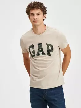 Футболка с логотипом Gap, бежевый
