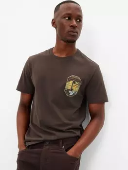 Футболка с логотипом Gap, коричневый