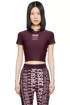 Футболка с логотипом гарантии Versace Jeans Couture, цвет plum