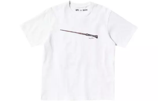 Футболка с логотипом Гарри Поттера, унисекс, белая Uniqlo, белый